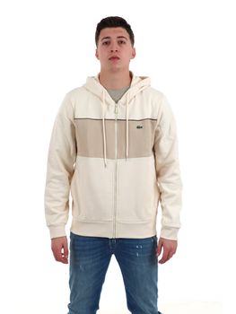 Felpa Lacoste SH0892 da uomo beige.
