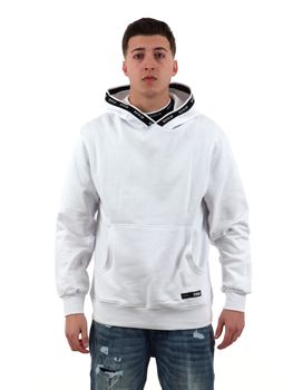 Felpa Dropseason2 SS26302 da uomo bianca e nera.