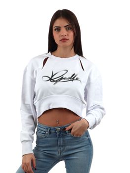 Felpa Gaelle Paris GAABW04355 da donna bianca.