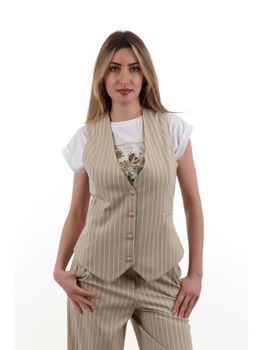 Gilet Yes Zee G215 CA00 da donna beige.