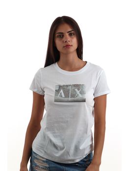 T-shirt Armani Exchange 8NYTDL YJ73Z da donna bianca+argenta.