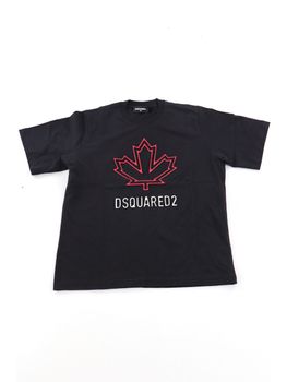 T-shirt Dsquared2 DQ2770 D0015 da bambino nera.