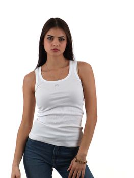 Canotta Pinko CALCOLATORE da donna bianca.