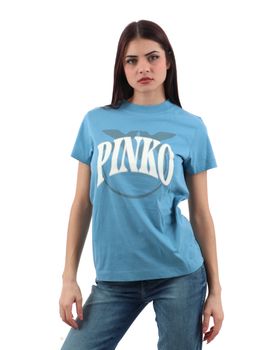 T-Shirt Pinko 101752 A2CT START da donna azzurra.