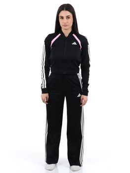 Tuta Adidas JD2674 da donna nera e rosa.