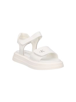 Sandalo Calvin Klein Jeans V3A2-82047 da bambina bianco+argento.