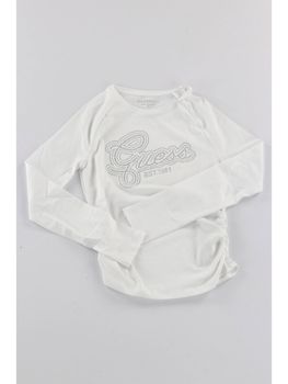 T-shirt Guess J6YI10 K3713 da bambina bianca.