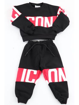 Tuta Icon INBFS001462 da bambino nera e rossa.