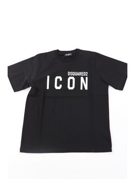 T-shirt Dsquared2 DQ2668 D004G da ragazzo nero.