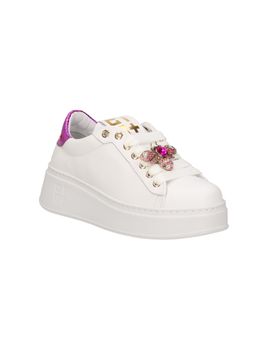 Sneakers Gio+ PIA308 da donna bianca+fuxia.