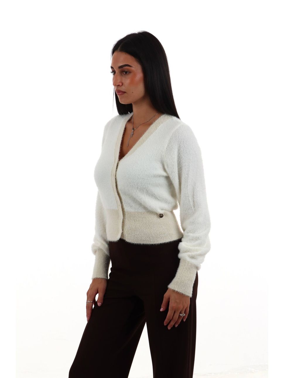 cardigan-yes-zee-m092-is00-da-donna-avorio