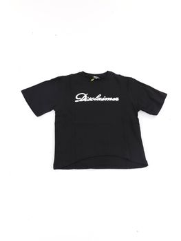 T-shirt Disclaimer 26IDK59276 da bambina nera.
