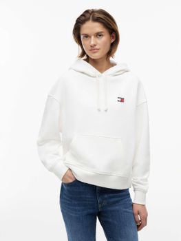 Felpa Tommy Jeans DW0DW19414 da donna ecrù.