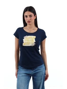 T-shirt Yes Zee T257 SG00 da donna blu.