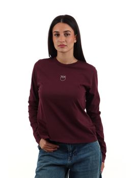 T-shirt Pinko 107292 A3HP da donna bordeaux.