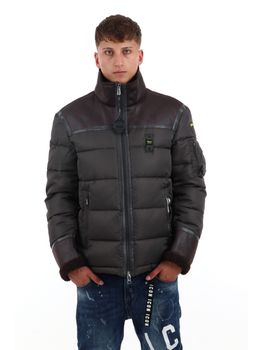 Giubbino Blauer BLUC02028 007280 da uomo nero e oliva.