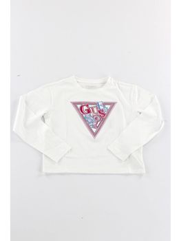 T-shirt Guess J6YI07 K3704 da bambina bianca.