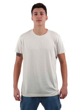 T-shirt Daniele Alessandrini M9519A584 12 da uomo panna.