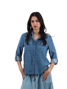 Camicia Levi's 005NJ da donna denim chiaro.