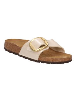 Ciabatta Birkenstock 1015279 Madrid Big Buckle da donna bianca.