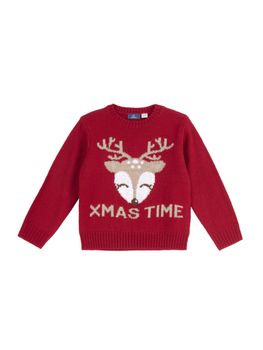Maglia Chicco 69843 075 CHRISTMAS da bambina rossa.