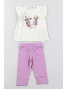 Set Liu Jo KA5096J5003 da bambina bianco+glicine.