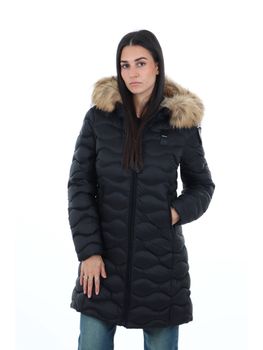 Trench Blauer BLDK03036 006047 da donna nero interno beige.