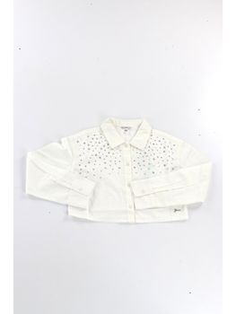 Camicia Guess J6RH00 WBHQ1 da bambina bianca.