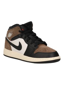 Sneakers Jordan air Jordan 1 mid gs DQ8423 unisex bambini black+white+marrone.