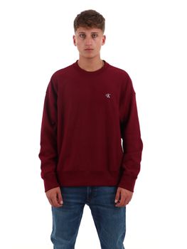 Felpa Calvin Klein LV04RC277G da uomo bordeaux.