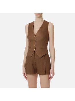 Gilet Elisabetta Franchi GL00862E2 da donna cuoio.