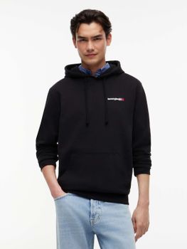 Felpa Tommy Jeans DM0DM23393 da uomo nera.