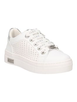 Sneakers Cult T-502A da bambina bianca+argento.