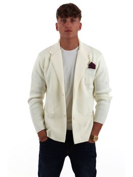 Giacca in maglia Yos PJ2651 da uomo panna.