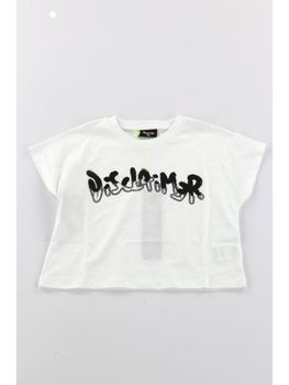 T-shirt Disclaimer 58519 da bambina bianca.