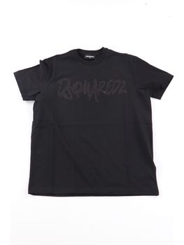 T-Shirt Dsquared2 DQ2714 D0ACY DQ900 unisex bambini nera.