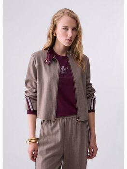 Giacca Liu Jo TF6146T692A da donna brown rust stripe.