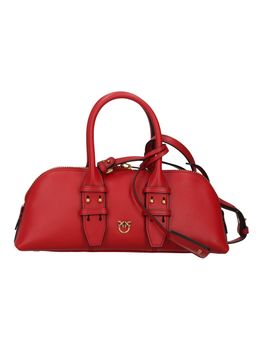 Borsa Pinko 105334 A0QO bowling da donna rossa e oro.