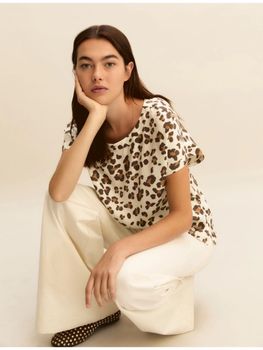 Camicia Emme Marella EMMRANE bianca+marrone+beige.
