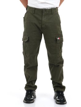 Pantaloni Tommy Jeans DM0DM22651 da uomo verde scuro.