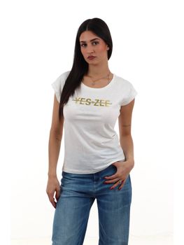 T-shirt Yes Zee T229 TL00 da donna bianca.