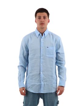 Camicia Tommy Jeans DM0DM22760 da uomo celeste.