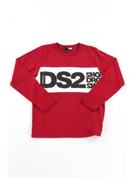 T-shirt Dropseason2 F62K266ML da bambino bordeaux e bianca.