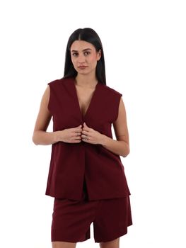 Gilet I AM 26135 da donna bordeaux.