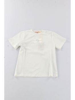 T-shirt Elisabetta Franchi La Mia Bambina EFTS2310JE006 da bambina panna.