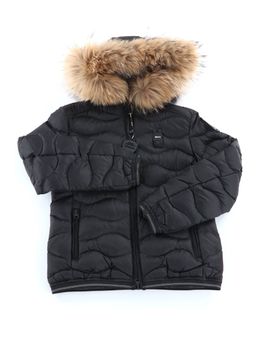 Piumino Blauer BLGC03288 007455 da bambina nero interno brown.