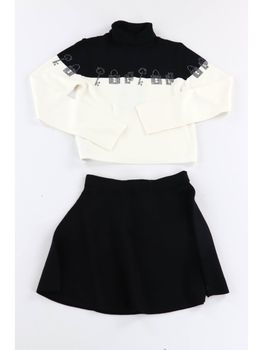 Completo Liu Jo GF6113MS49I da bambina nero e bianco.