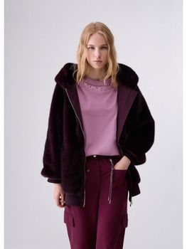 Giubbotto Liu Jo TF6064E1135 da donna dark red aubergine.