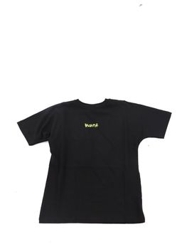 T-Shirt Disclaimer 58407 da bambino nera+giallo fluo.