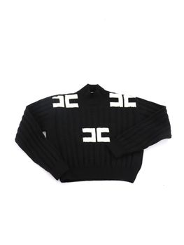 Maglia Elisabetta Franchi La Mia Bambina EFM171 FL230 nera e milk.